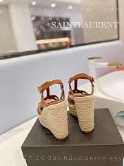 YSL Espadrille Wedge Sandals Matte Brown - 6