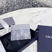 Dior Card Holder Grey CD Diamond Canvas size 10 x 8 cm - 2