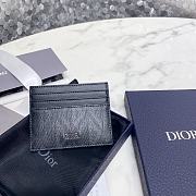 Dior Card Holder Black CD Diamond Canvas size 10 x 8 cm - 1