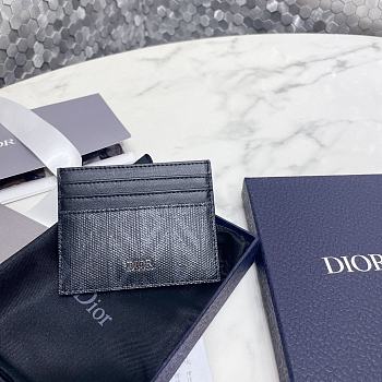 Dior Card Holder Black CD Diamond Canvas size 10 x 8 cm