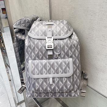 Dior Hit The Road Backpack Gray CD Diamond Canvas & Smooth Calfskin