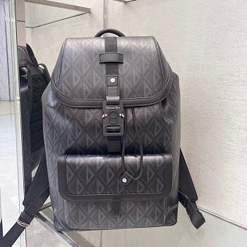 Dior Hit The Road Backpack Black CD Diamond Canvas & Smooth Calfskin
