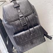 Dior Hit The Road Backpack Black CD Diamond Canvas & Smooth Calfskin - 3