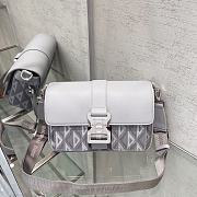 Dior Hit The Road Bag With Strap Gray CD Diamond Canvas & Smooth Calfskin - 1