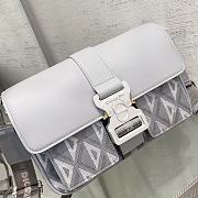 Dior Hit The Road Bag With Strap Gray CD Diamond Canvas & Smooth Calfskin - 4