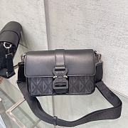 Dior Hit The Road Bag With Strap Black CD Diamond Canvas & Smooth Calfskin - 1