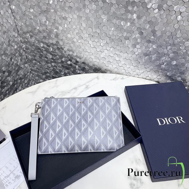Dior A5 Pouch Dior Gray CD Diamond Canvas 26.5 x 17.5 cm - 1