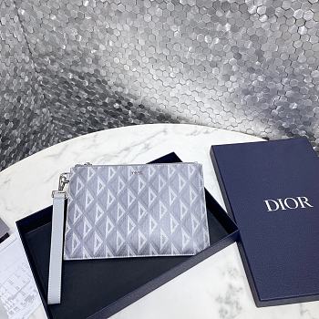 Dior A5 Pouch Dior Gray CD Diamond Canvas 26.5 x 17.5 cm