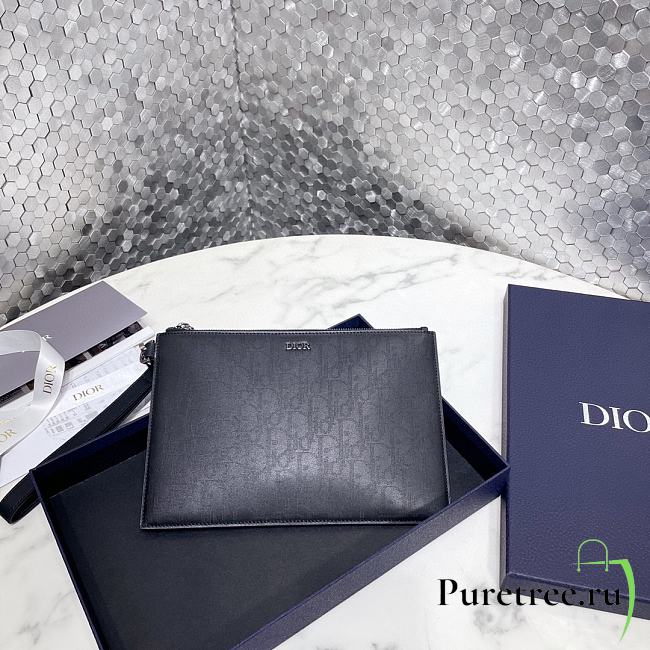 Dior Pouch Black Dior Oblique Galaxy Leather 26.5 x 17.5 cm - 1