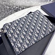 Dior A5 Pouch Beige and Black Dior Oblique Jacquard 26.5 x 17.5 cm - 3