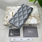 Dior Vertical Long Wallet Dior Gray CD Diamond Canvas 18.5x9.5 cm - 2