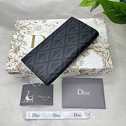 Dior Vertical Long Wallet Dior Black CD Diamond Canvas 18.5x9.5 cm - 3