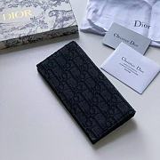 Dior Vertical Long Wallet Black Dior Oblique Jacquard 18.5x9.5 cm - 1