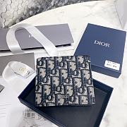 Dior Wallet Beige and Black Dior Oblique Jacquar 11.5 x 9.5 cm - 1