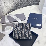 Dior Wallet Beige and Black Dior Oblique Jacquar 11.5 x 9.5 cm - 4