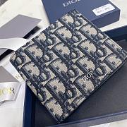Dior Wallet Beige and Black Dior Oblique Jacquar 11.5 x 9.5 cm - 2