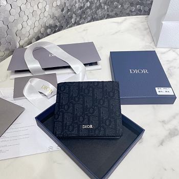 Dior Wallet Black Dior Oblique Jacquar 11.5 x 9.5 cm