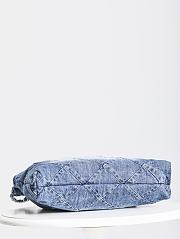 Chanel 22 Medium Handbag Washed Denim & Silver-Tone Metal 38x42x8 cm - 5