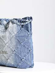 Chanel 22 Medium Handbag Washed Denim & Silver-Tone Metal 38x42x8 cm - 4