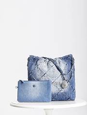 Chanel 22 Small Handbag Washed Denim & Silver-Tone Metal 34.5x37x8 cm - 1