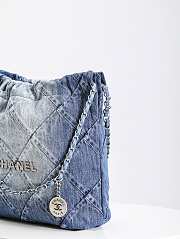 Chanel 22 Small Handbag Washed Denim & Silver-Tone Metal 34.5x37x8 cm - 5
