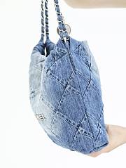 Chanel 22 Small Handbag Washed Denim & Silver-Tone Metal 34.5x37x8 cm - 3