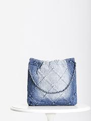 Chanel 22 Small Handbag Washed Denim & Silver-Tone Metal 34.5x37x8 cm - 2