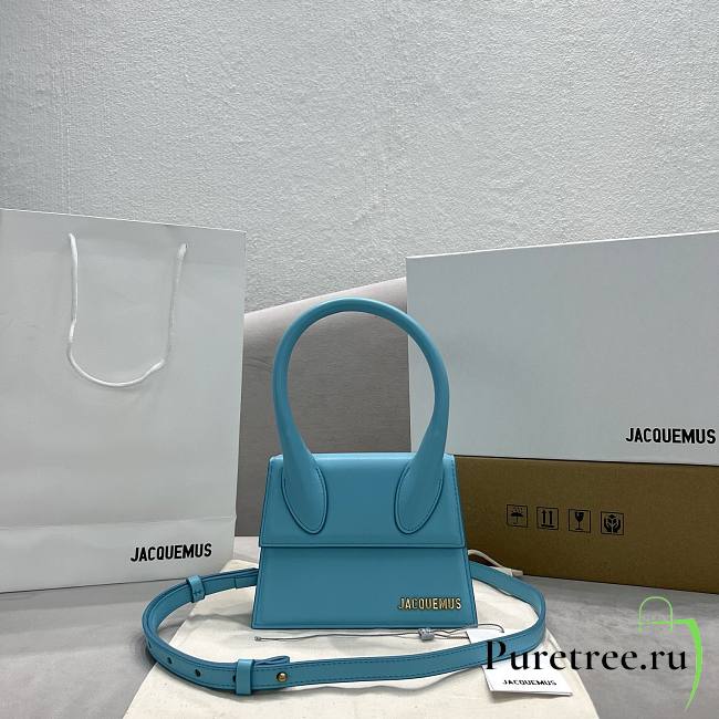 Jacquemus Le Chiquito Moyen Turquoise Bag 18x15.5x8 cm  - 1