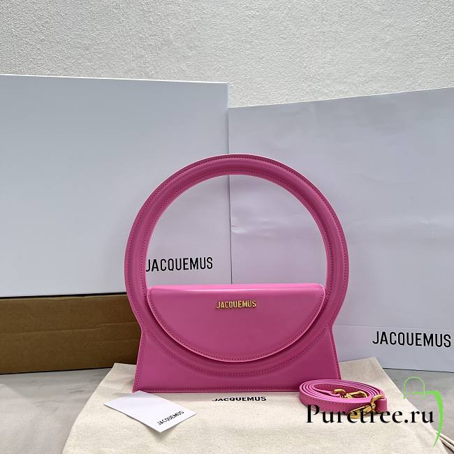 Jacquemus Le Sac Rond Pink Smooth Leather 26x13x6 cm - 1
