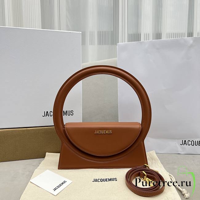 Jacquemus Le Sac Rond Brown Smooth Leather 26x13x6 cm - 1