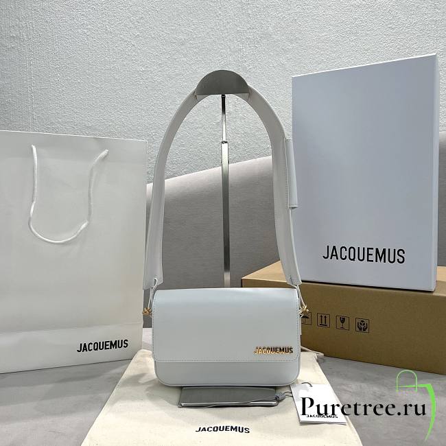 Jacquemus Le Carinu White Smooth Leather 19x13x3.5 cm - 1