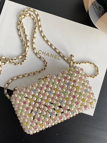 Chanel Evening Bag Glass Pearls Transparent & Multicolour AS3771 
