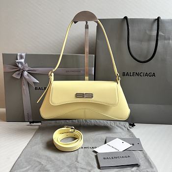 Balenciaga XX Flap Stretch BB-logo Light Yellow Leather size 27x4.8x15.5 cm