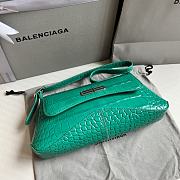Balenciaga XX Flap Stretch BB-logo Green Crocodile Embossed 27x4.8x15.5 cm - 2