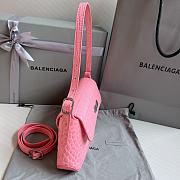 Balenciaga XX Flap Stretch BB-logo Pink Crocodile Embossed 27x4.8x15.5 cm - 3