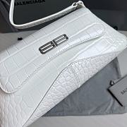 Balenciaga XX Flap Stretch BB-logo White Crocodile Embossed 27x4.8x15.5 - 4