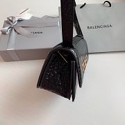Balenciaga Gossip Small Croc-Effect Black Leather 23.5x12.4x10.4 cm - 2