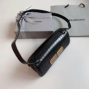 Balenciaga Gossip Small Croc-Effect Black Leather 23.5x12.4x10.4 cm - 4