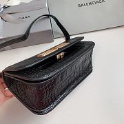 Balenciaga Gossip Small Croc-Effect Black Leather 23.5x12.4x10.4 cm - 5