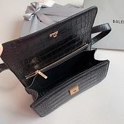 Balenciaga Gossip Small Croc-Effect Black Leather 23.5x12.4x10.4 cm - 6
