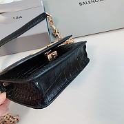 Balenciaga Gossip XS Croc-Effect Black Leather 19x5.5x10 cm - 2
