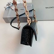 Balenciaga Gossip XS Croc-Effect Black Leather 19x5.5x10 cm - 4