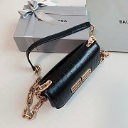 Balenciaga Gossip XS Croc-Effect Black Leather 19x5.5x10 cm - 5