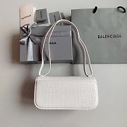 Balenciaga Gossip Small Croc-Effect White Leather 23.5x12.4x10.4 cm - 6