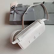 Balenciaga Gossip Small Croc-Effect White Leather 23.5x12.4x10.4 cm - 3