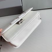 Balenciaga Gossip XS Croc-Effect White Leather 19x5.5x10 cm - 3