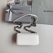 Balenciaga Gossip XS Croc-Effect White Leather 19x5.5x10 cm - 2
