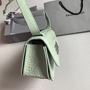 Balenciaga Gossip Small Croc-Effect Mint Leather 23.5x12.4x10.4 cm - 6