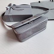 Balenciaga Gossip Small Croc-Effect Gray Leather 23.5x12.4x10.4 cm - 4