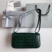Balenciaga Gossip Small Croc-Effect Green Leather 23.5x12.4x10.4 cm - 3